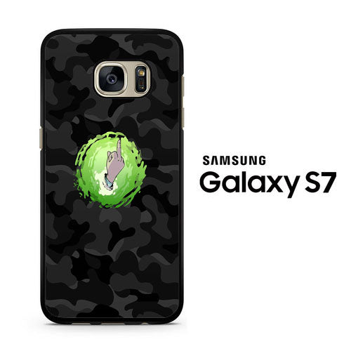 Rick And Morty Middle Finger Camo Samsung Galaxy S7 Case