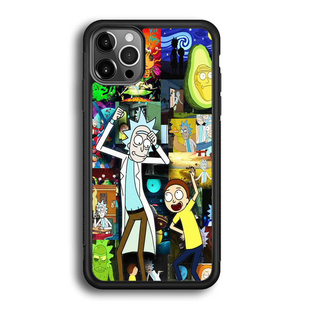 Rick and Morty Dance In Collage iPhone 12 Pro Case