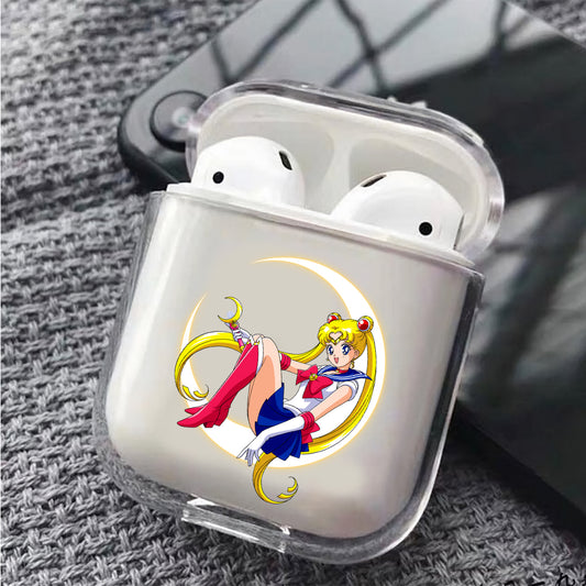 Sailor Moon Enjoy On The Moon Protective Clear Case Cover For Apple Airpods