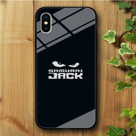 Samurai Jack Navy Blue iPhone Xs Tempered Glass Case