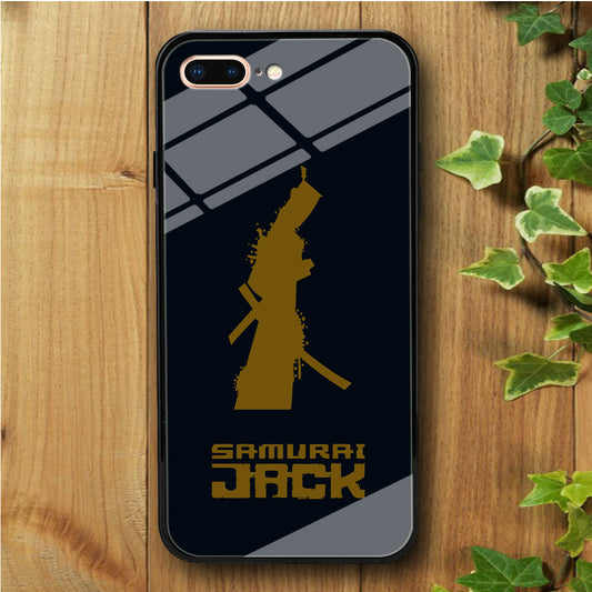 Samurai Jack Navy Gold iPhone 8 Plus Tempered Glass Case