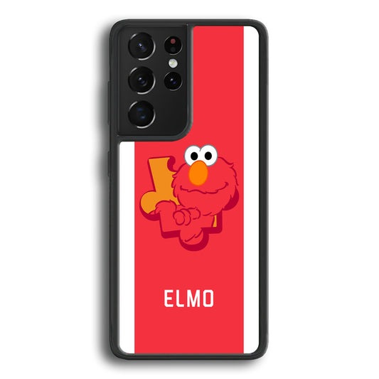 Sesame Street Elmo Stripe White Samsung Galaxy S21 Ultra Case