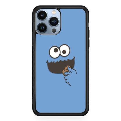Sesame Street Emoji Blue Eating Cookies iPhone 13 Pro Case