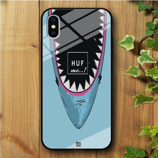 Shark Huf Me iPhone Xs Tempered Glass Case