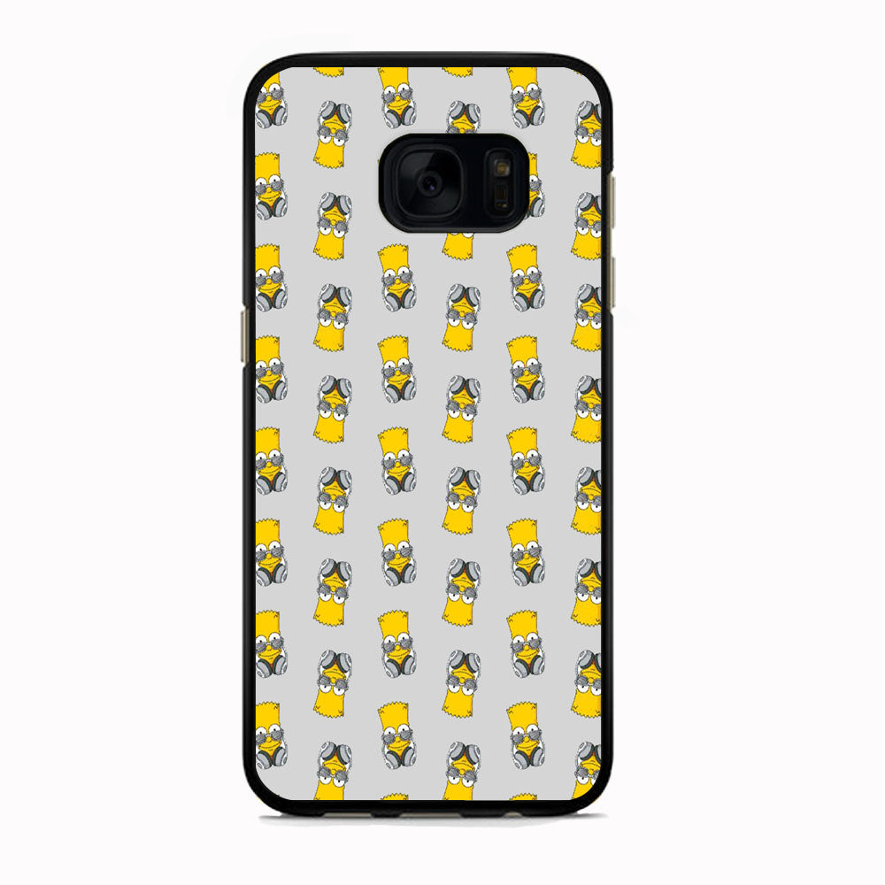 Simpson Doodle Head Earphone Samsung Galaxy S7 Edge Case