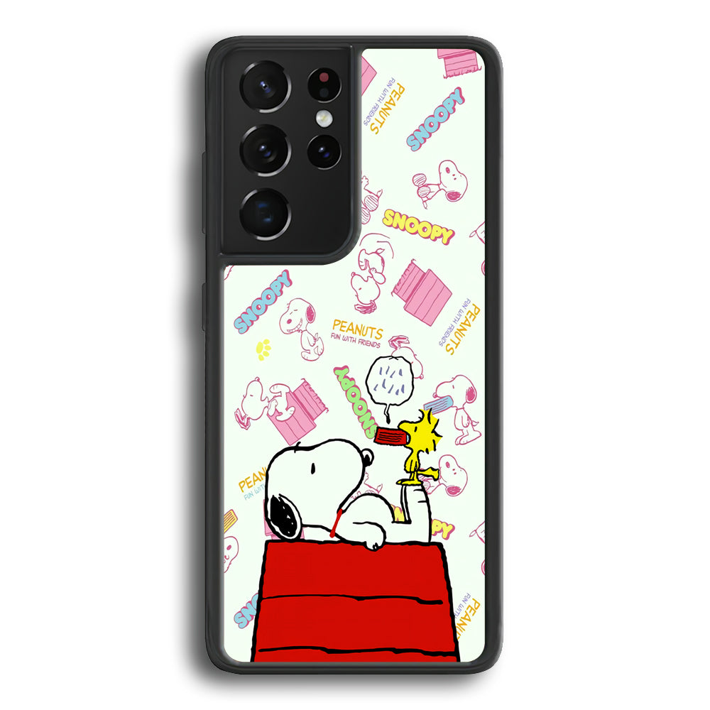 Snoopy Comfort Together Samsung Galaxy S21 Ultra Case - Ezzystore