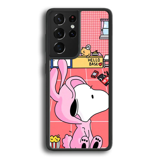 Snoopy Home Sweet Home Samsung Galaxy S21 Ultra Case