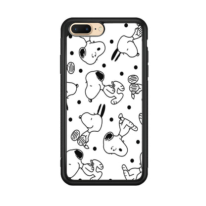 Snoopy In White iPhone 8 Plus Case