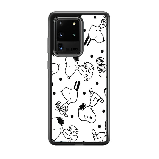 Snoopy In White Samsung Galaxy S20 Ultra Case