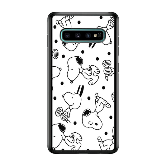 Snoopy In White Samsung Galaxy S10 Plus Case