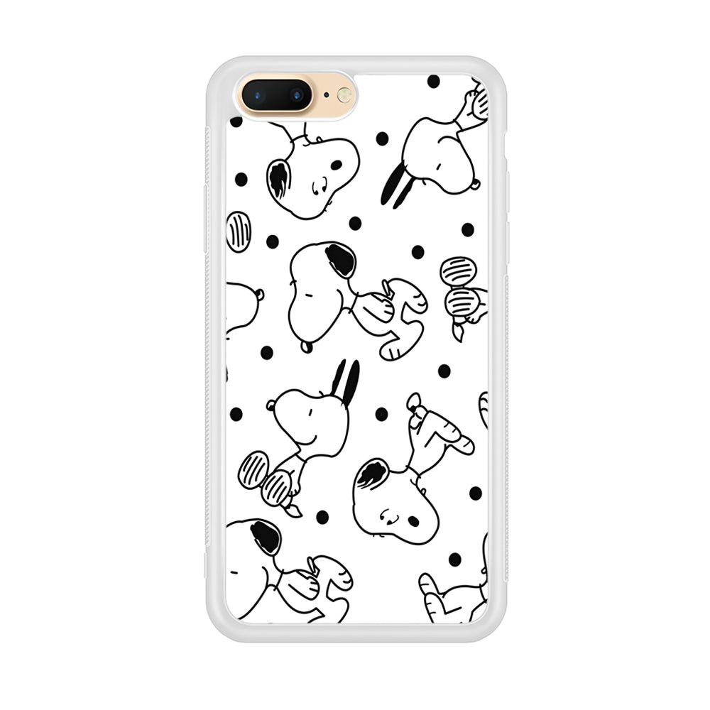 Snoopy In White iPhone 8 Plus Case