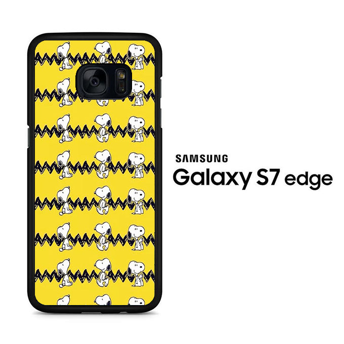 Snoopy Chevron Yellow Samsung Galaxy S7 Edge Case