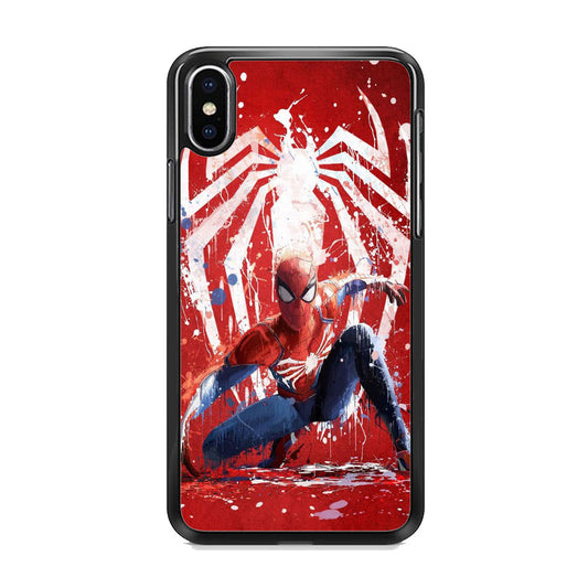 Spiderman Red Paint Art iPhone Xs Case