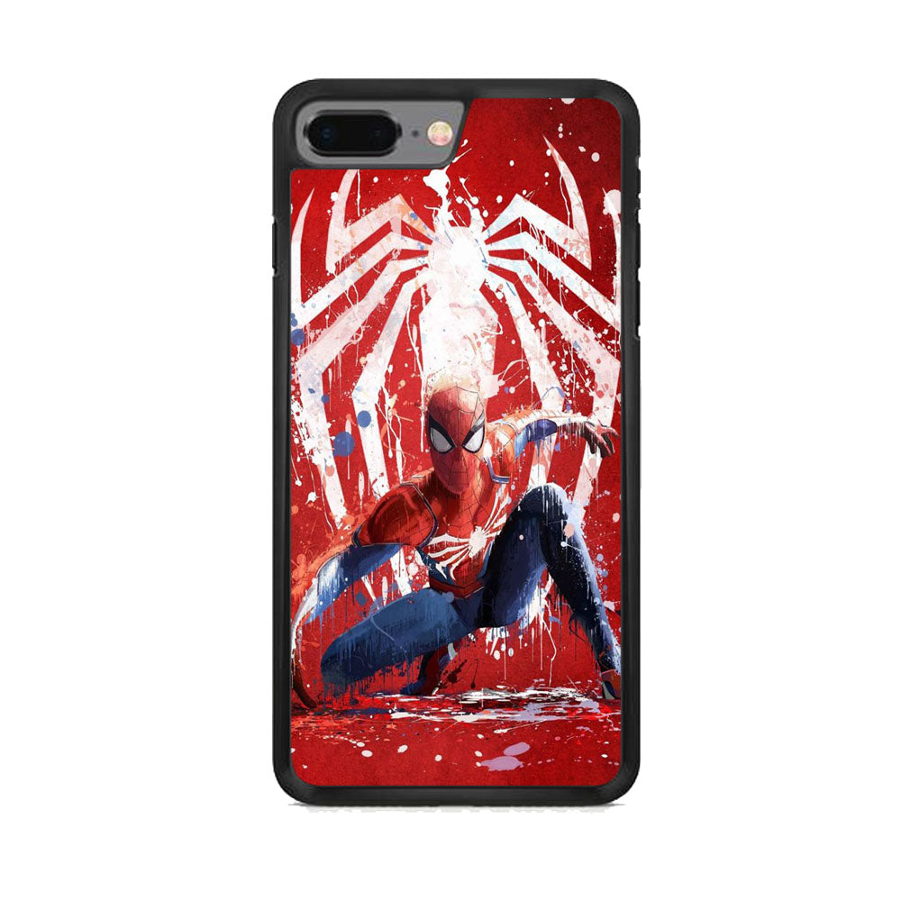 Spiderman Red Paint Art iPhone 8 Plus Case