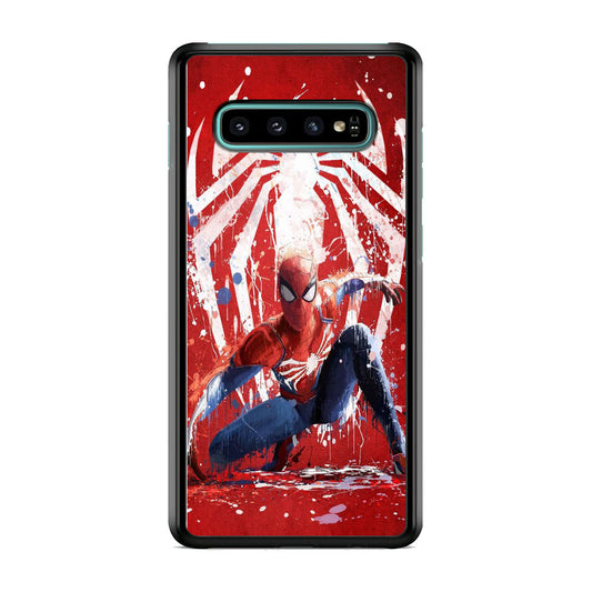 Spiderman Red Paint Art Samsung Galaxy S10 Plus Case
