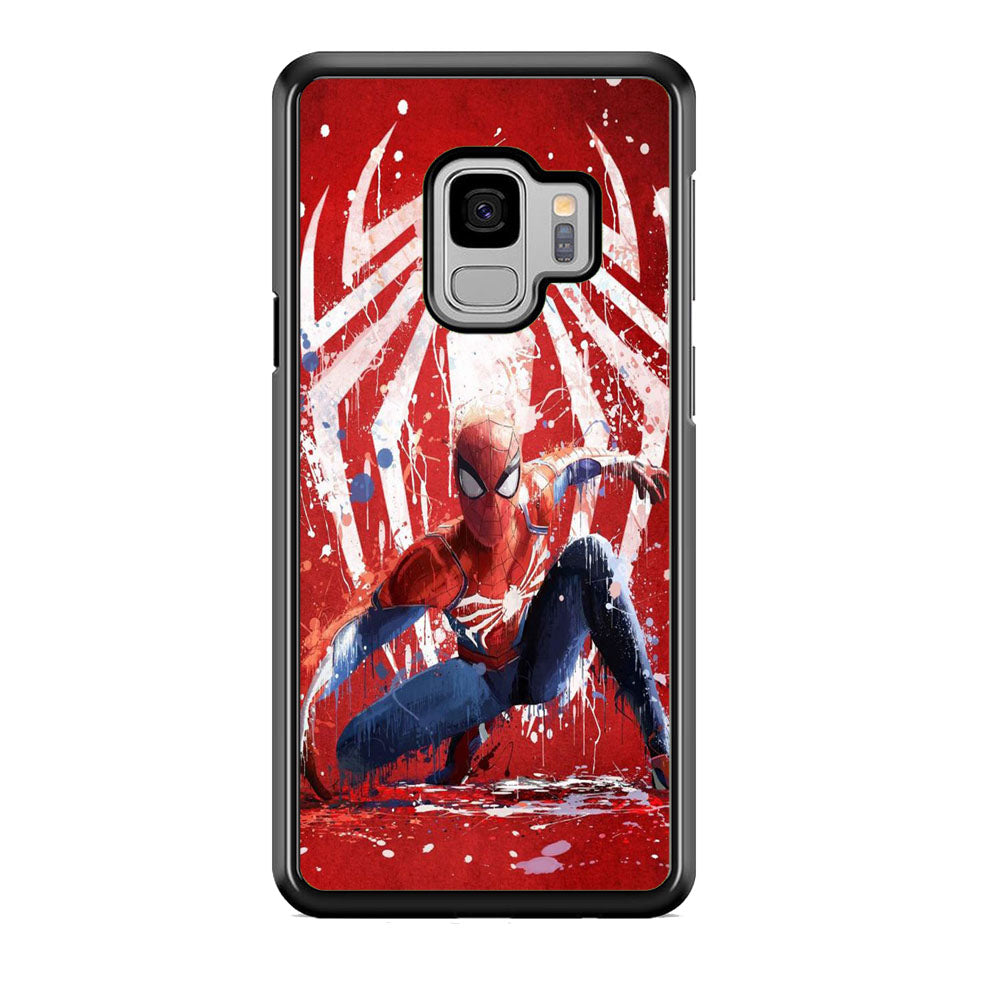 Spiderman Red Paint Art Samsung Galaxy S9 Case
