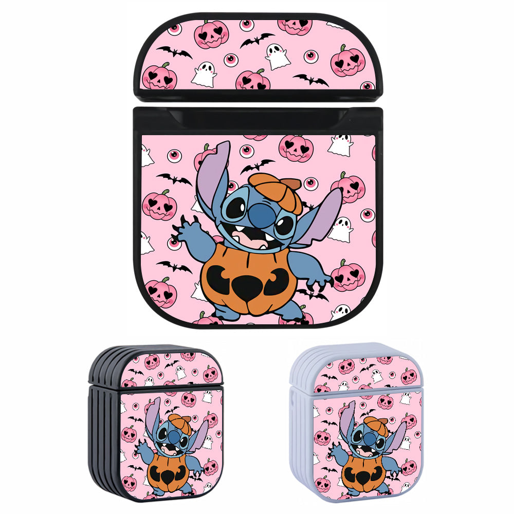Stitch Cute Halloween Hard Plastic Case Cover For Apple Airpods