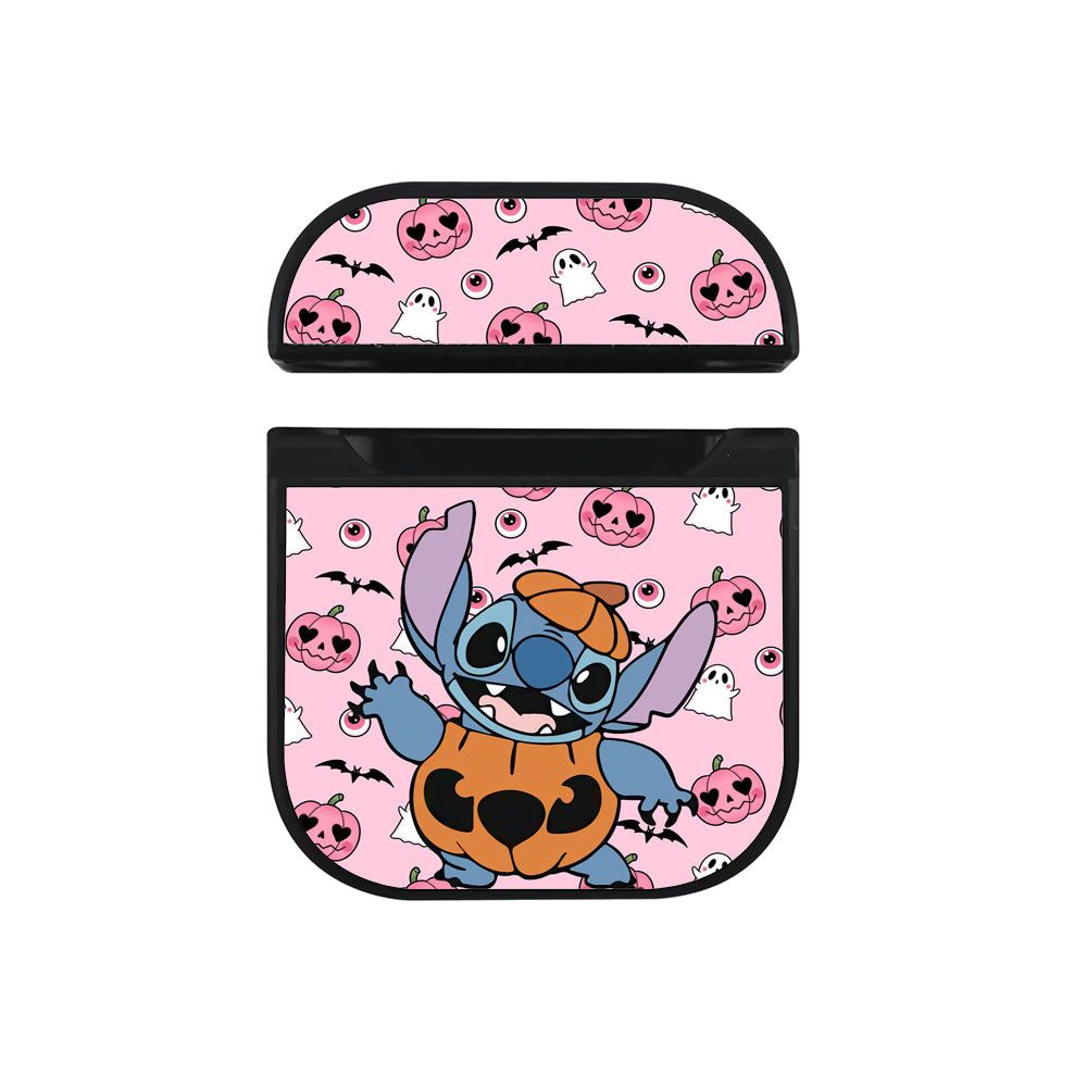 Stitch Cute Halloween Hard Plastic Case Cover For Apple Airpods