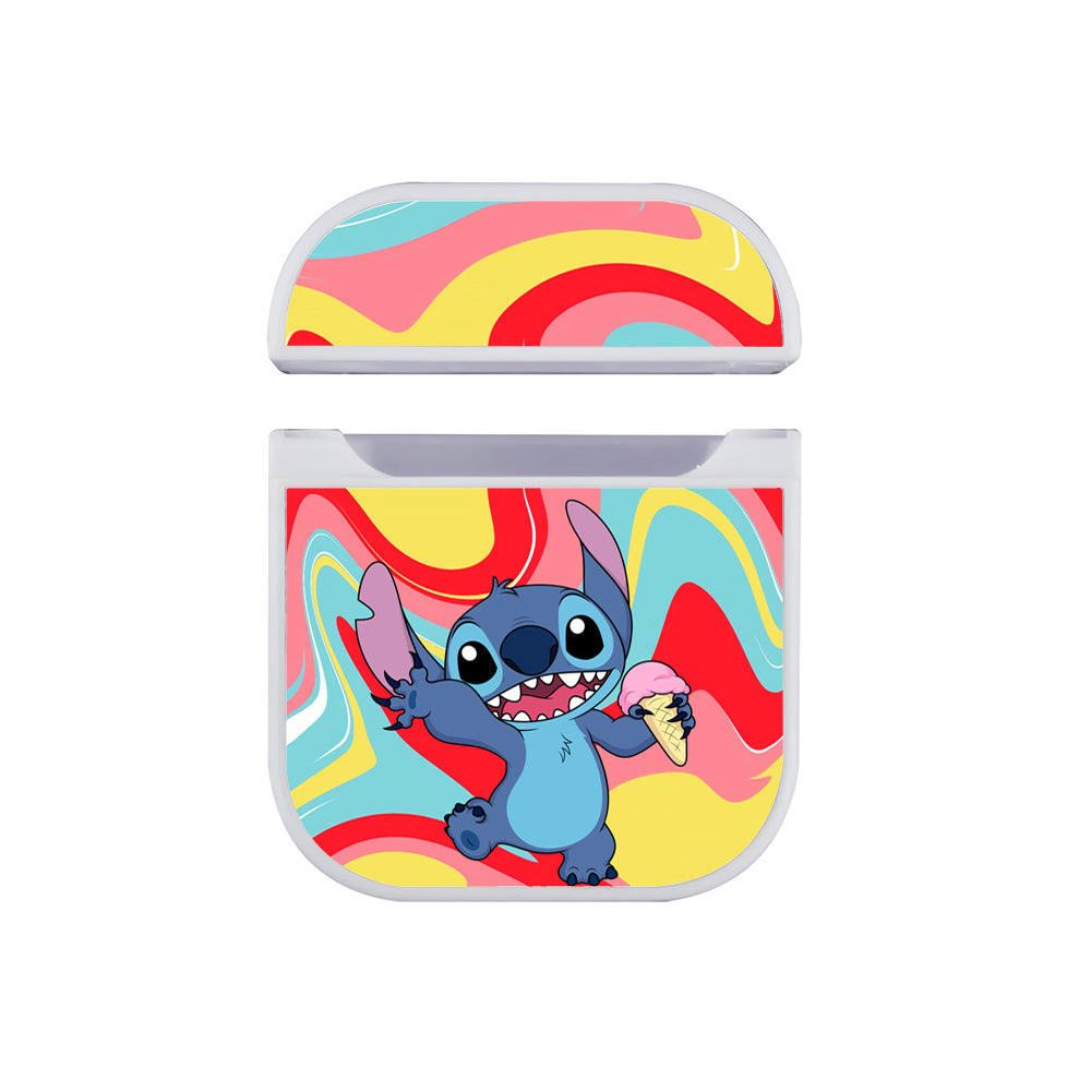 Stitch Sweet Ice Cream Hard Plastic Case Cover For Apple Airpods