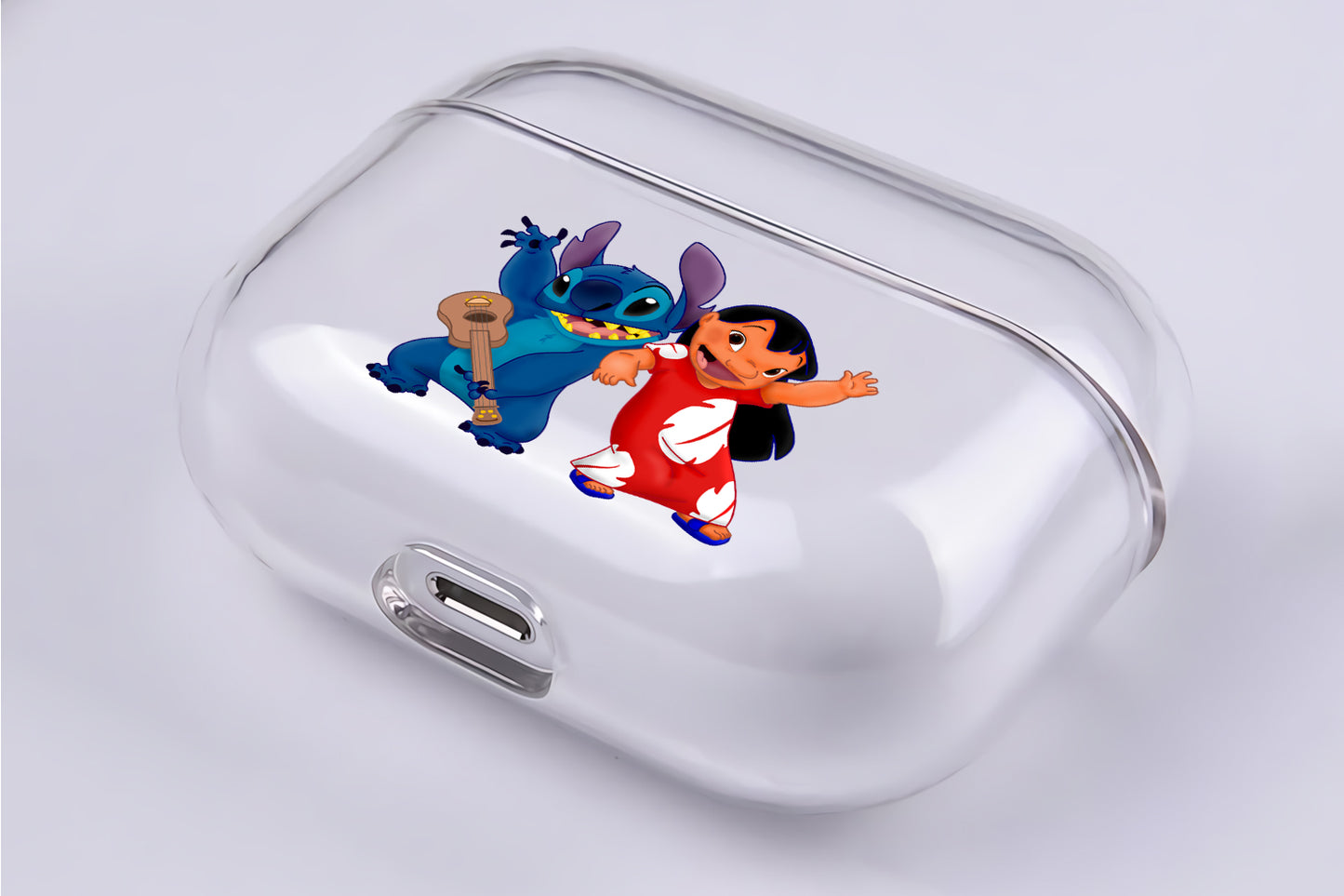 Stitch and Lilo Say Hi Protective Clear Case Cover For Apple AirPod Pro