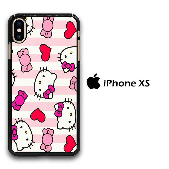 Stripe Love Hello Kitty iPhone Xs Case