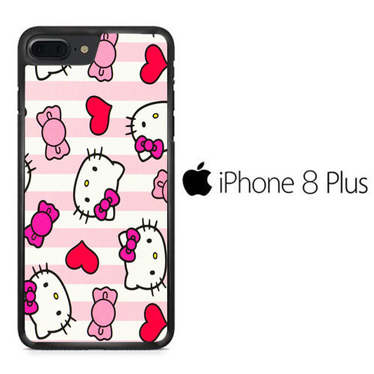 Stripe Love Hello Kitty iPhone 8 Plus Case