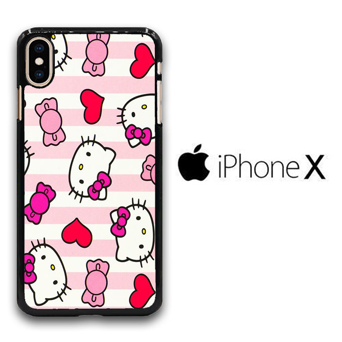 Stripe Love Hello Kitty iPhone X Case