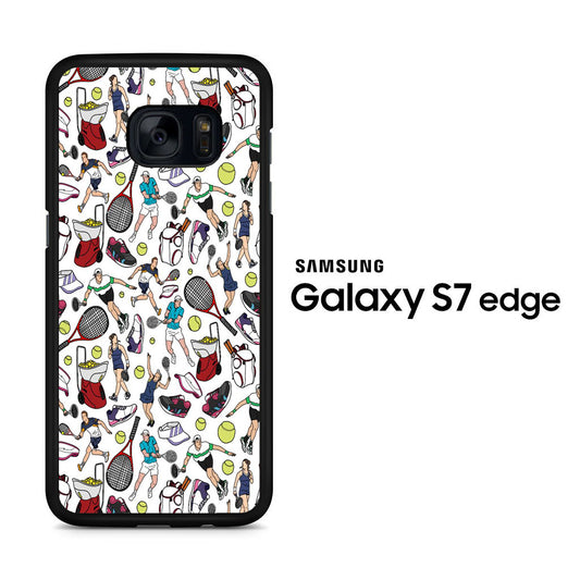 Tennis Doodle Equipment Samsung Galaxy S7 Edge Case