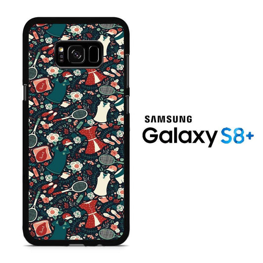 Tennis Doodle Woman Equipment Samsung Galaxy S8 Plus Case - ezzyst
