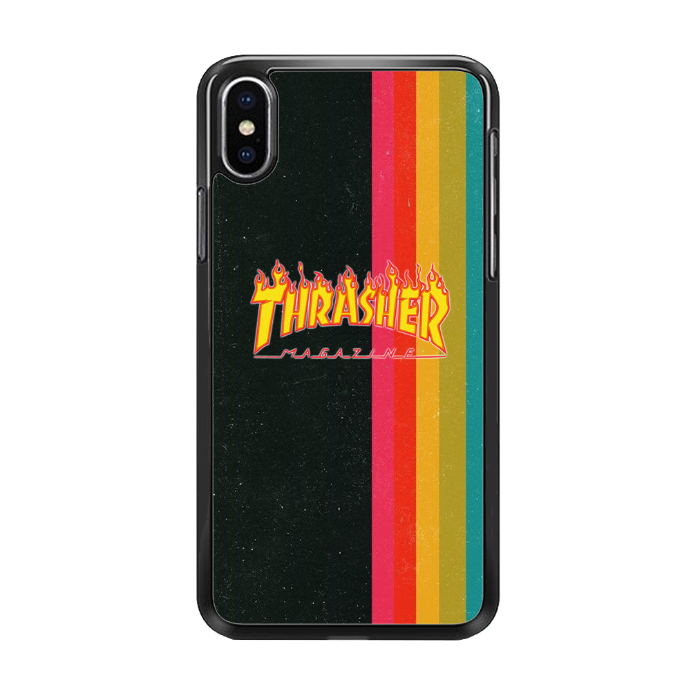 Thrasher Dim Grey Filter Rainbow Pain iPhone X Case - Ezzystore