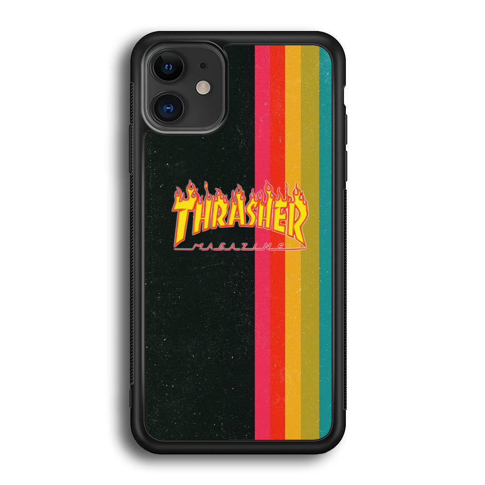 Thrasher Dim Grey Filter Rainbow Pain iPhone 12 Case - Ezzystore