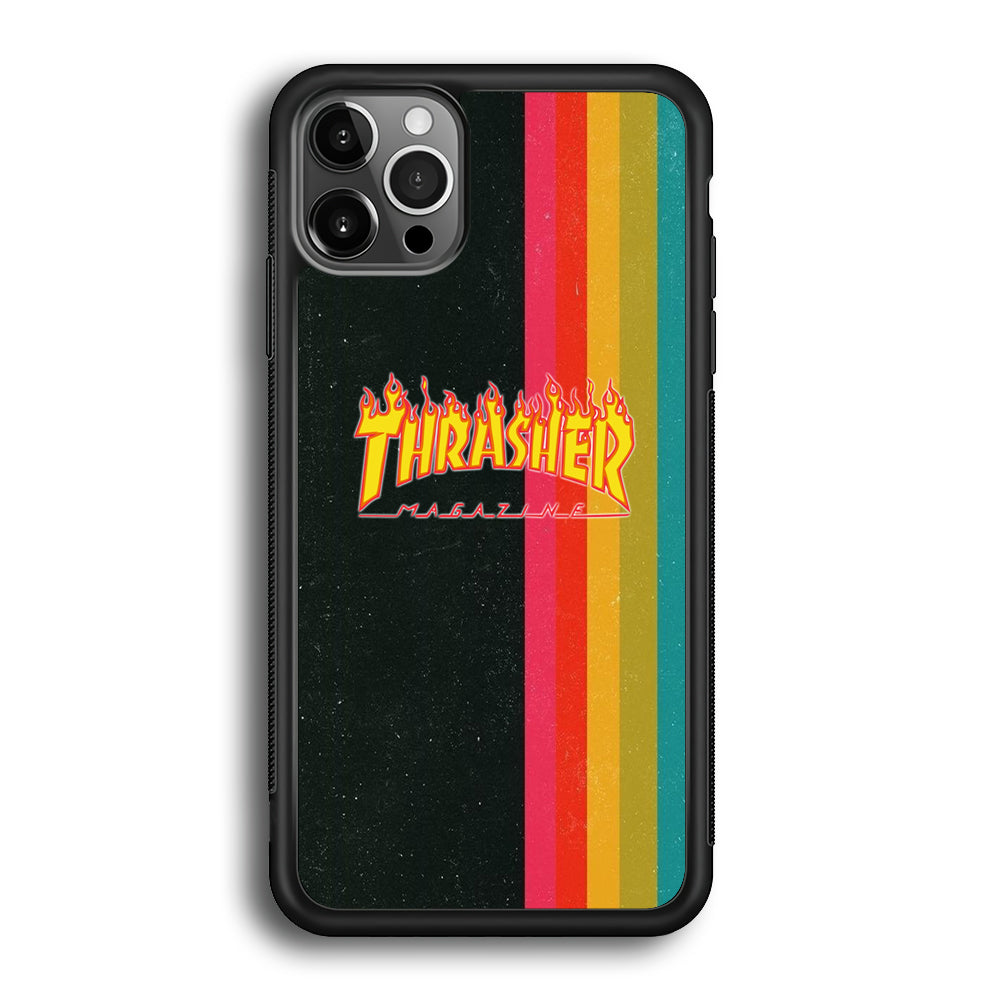 Thrasher Dim Grey Filter Rainbow Pain iPhone 12 Pro Case - Ezzystore