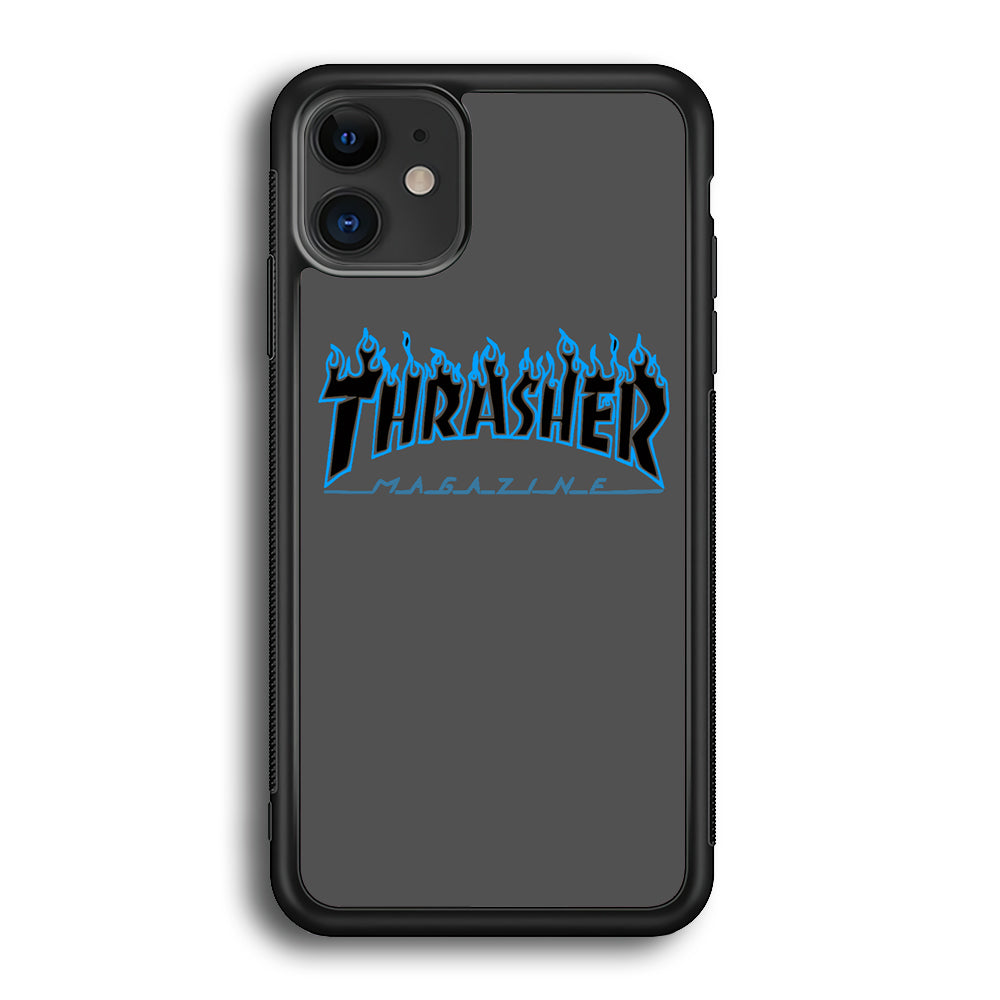 Thrasher Deeph Royal Grey Blue Fire iPhone 12 Case - Ezzystore