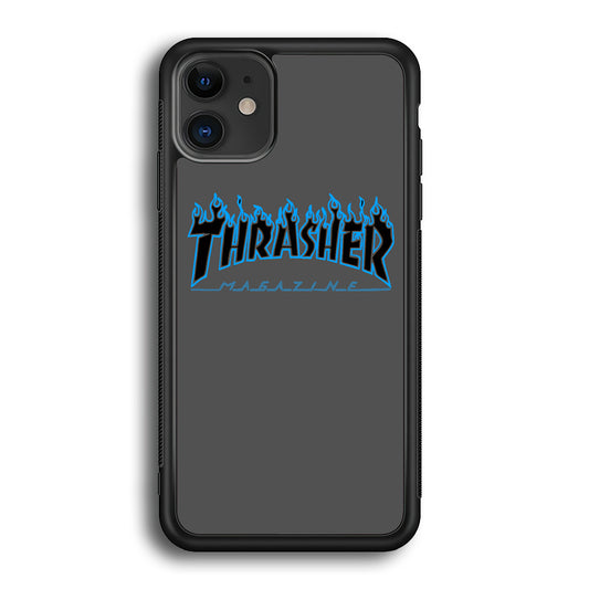 Thrasher Deeph Royal Grey Blue Fire iPhone 12 Case - Ezzystore