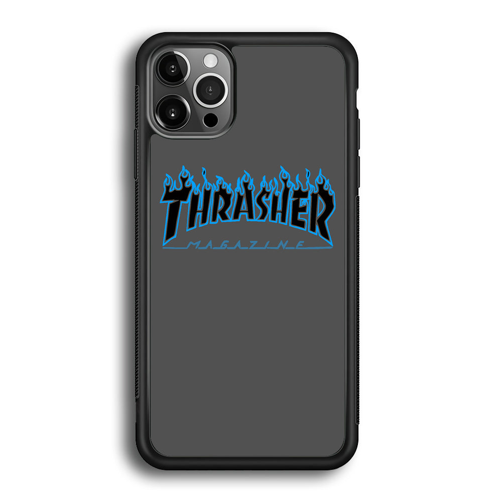 Thrasher Deeph Royal Grey Blue Fire iPhone 12 Pro Case - Ezzystore