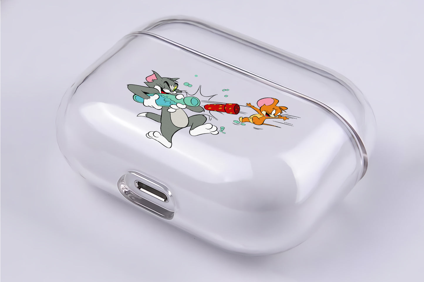 Tom and Jerry Water Gun Protective Clear Case Cover For Apple AirPod Pro