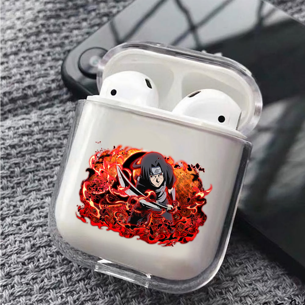 Uchiha Itachi Red Blazing Protective Clear Case Cover For Apple Airpods