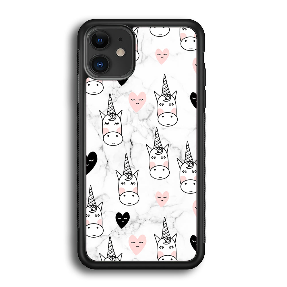 Unicorn Marble White iPhone 12 Case