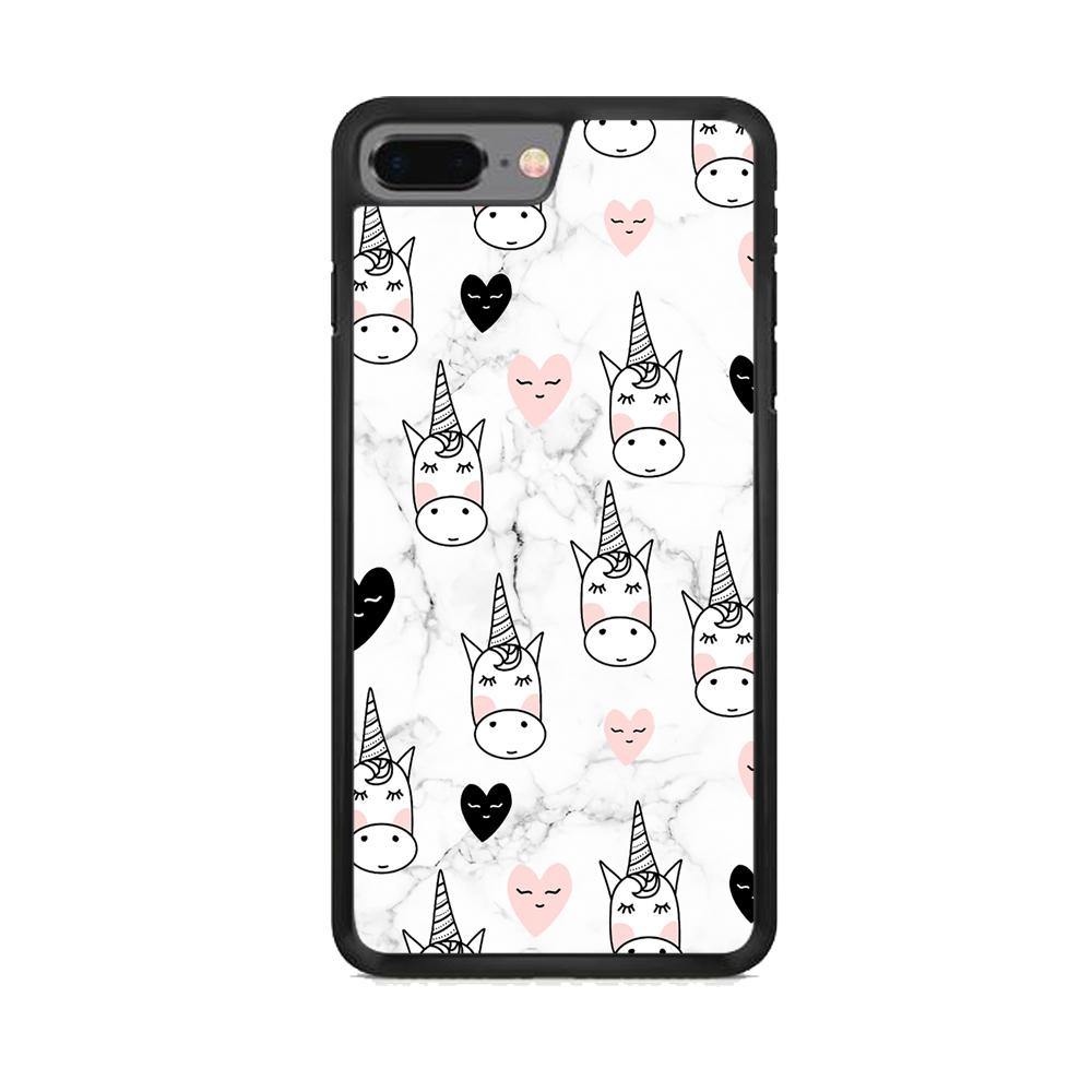 Unicorn Marble White iPhone 8 Plus Case - ezzyst