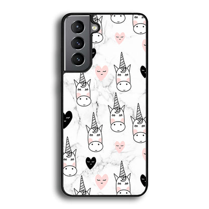 Unicorn Marble White Samsung Galaxy S21 Case