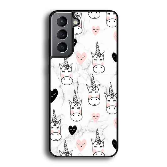 Unicorn Marble White Samsung Galaxy S21 Case - Ezzystore