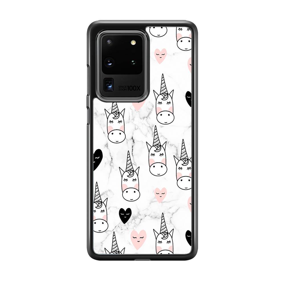 Unicorn Marble White Samsung Galaxy S20 Ultra Case - ezzyst