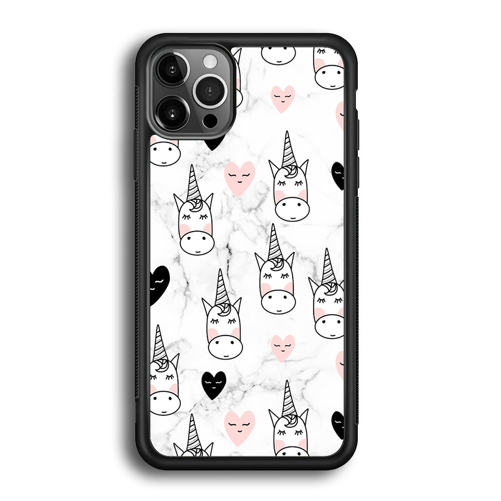 Unicorn Marble White iPhone 12 Pro Case