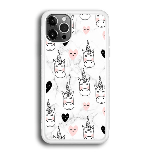 Unicorn Marble White iPhone 12 Pro Case
