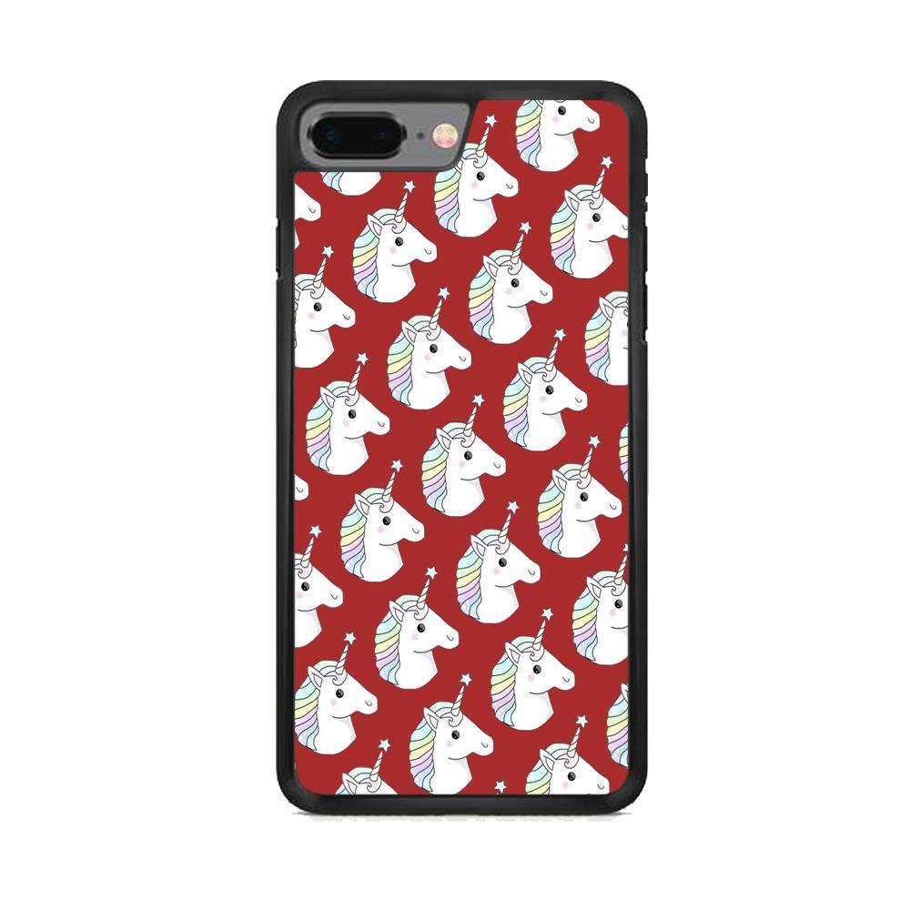 Unicorn Maroon Doodle iPhone 8 Plus Case - ezzyst