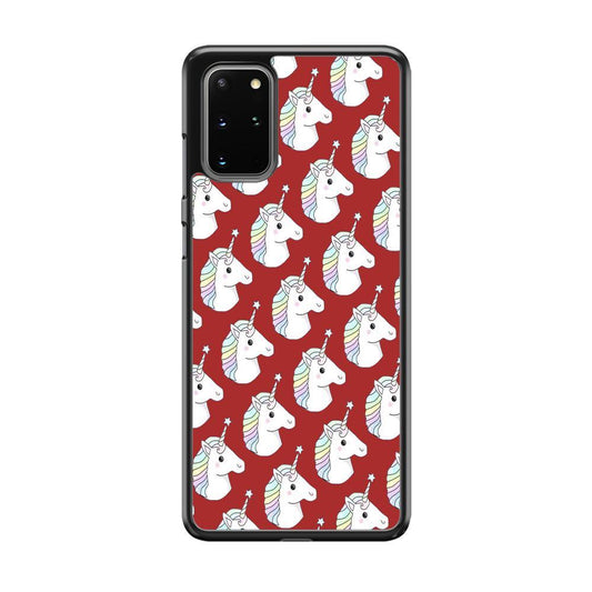 Unicorn Maroon Doodle Samsung Galaxy S20 Plus Case - ezzyst