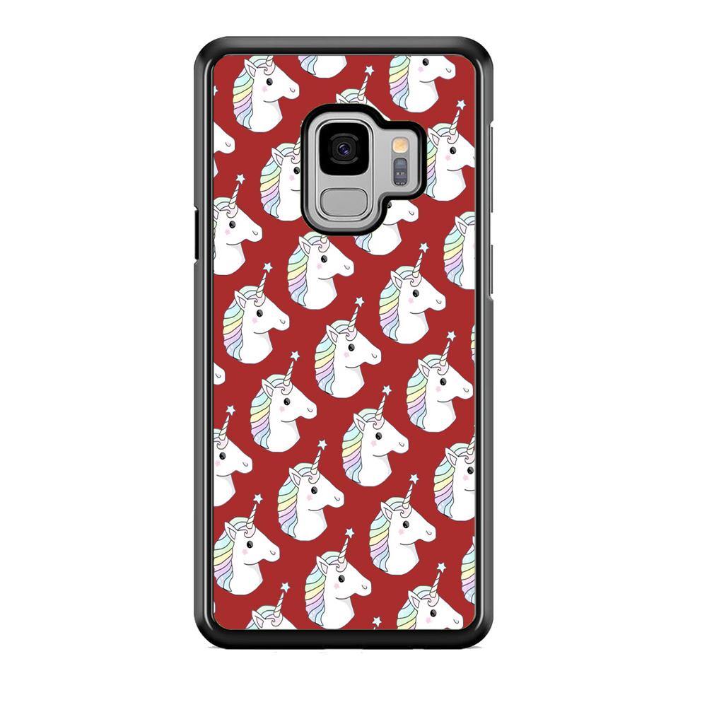Unicorn Maroon Doodle Samsung Galaxy S9 Case - ezzyst