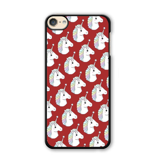Unicorn Maroon Doodle iPod Touch 6 Case - Ezzystore