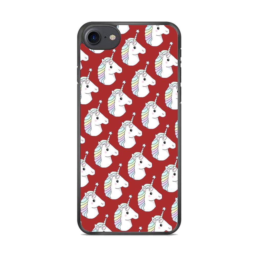 Unicorn Maroon Doodle iPhone 7 Case - ezzyst