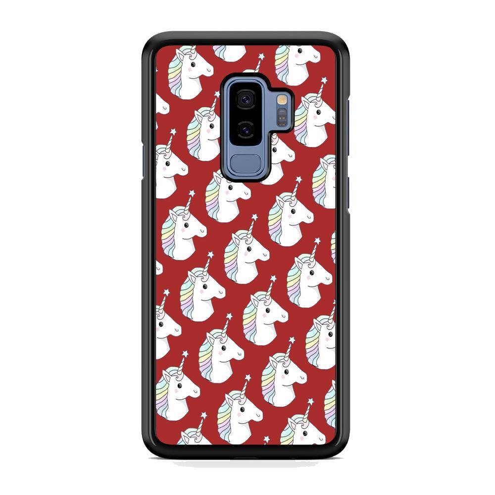 Unicorn Maroon Doodle Samsung Galaxy S9 Plus Case - ezzyst